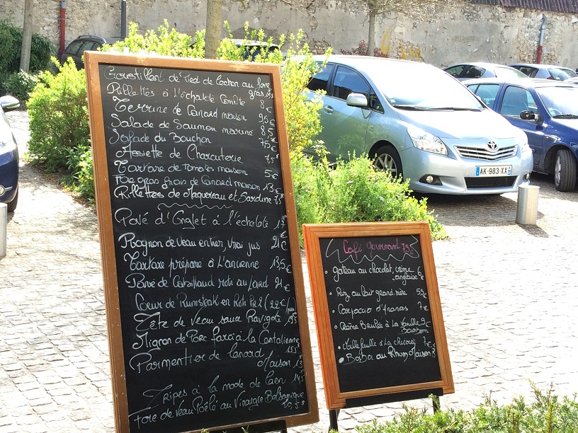 l'une des nombreuses ardoises du Bouchon gourmand